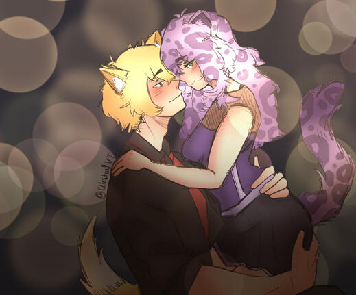 Colored sketch thigh up